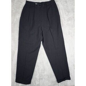 Jones New York Women’s 100% Wool Pleated Trousers | Black | Size 12 | High-Waist